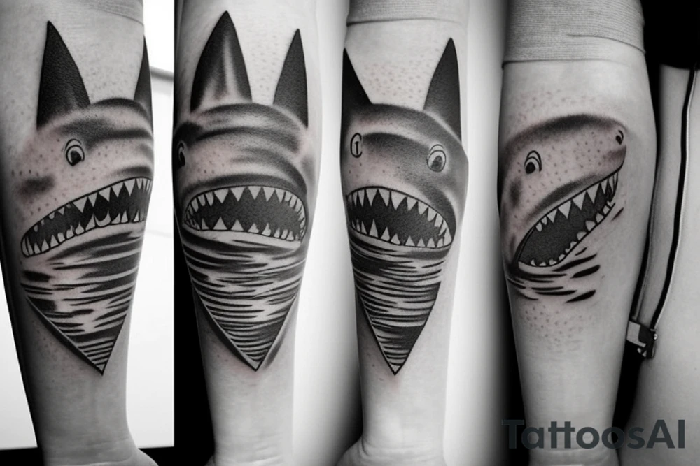 tattoo of minimalist realistic sharks tattoo idea