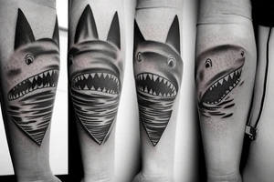 tattoo of minimalist realistic sharks tattoo idea