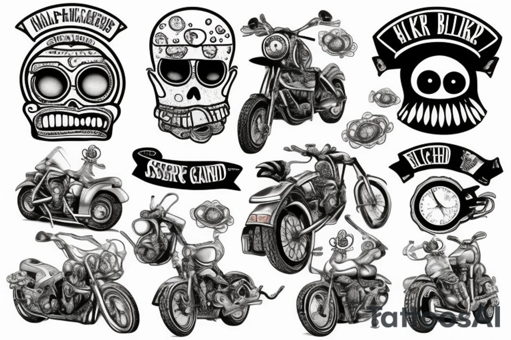 Hard biker gang Spongebob Squarepants tattoo idea
