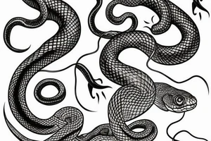 snake around fishing rot tattoo idea