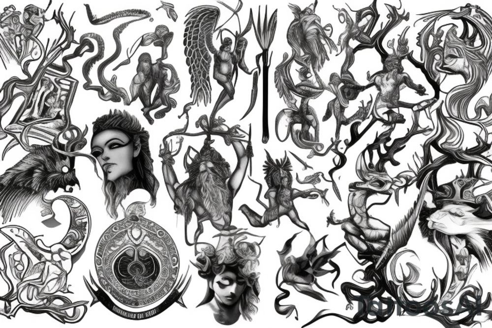 Mythological meaning, development, learning tattoo idea Mythological meaning, development, learning tattoo idea