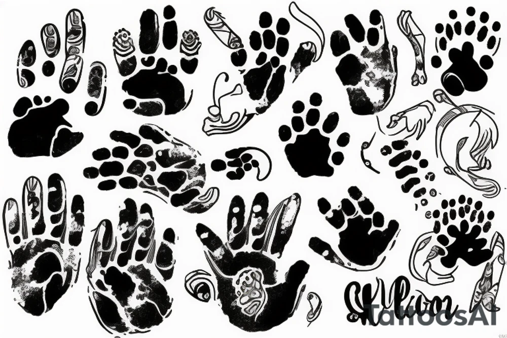 cat paw tattoo idea