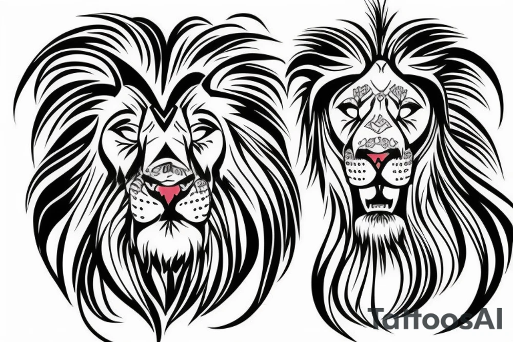half sleeve lion half alive other half is robotic tattoo idea