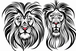 half sleeve lion half alive other half is robotic tattoo idea