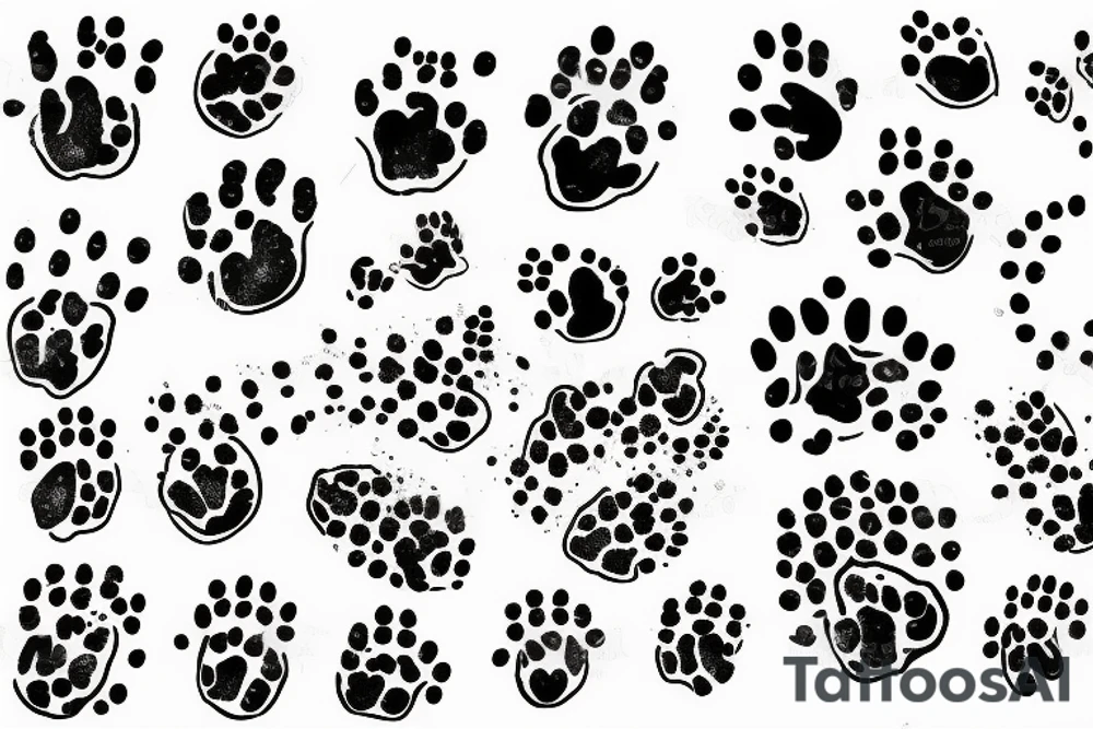 cat paw print tattoo idea
