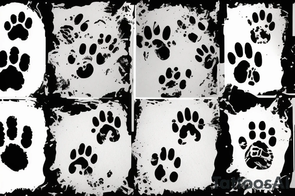 cat paw print tattoo idea