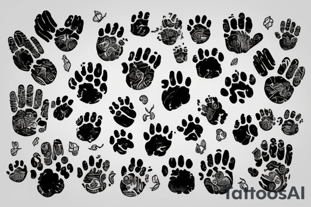 cat paw trace tattoo idea