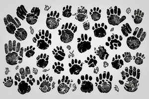 cat paw trace tattoo idea