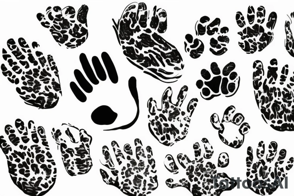 cat paw trace tattoo idea