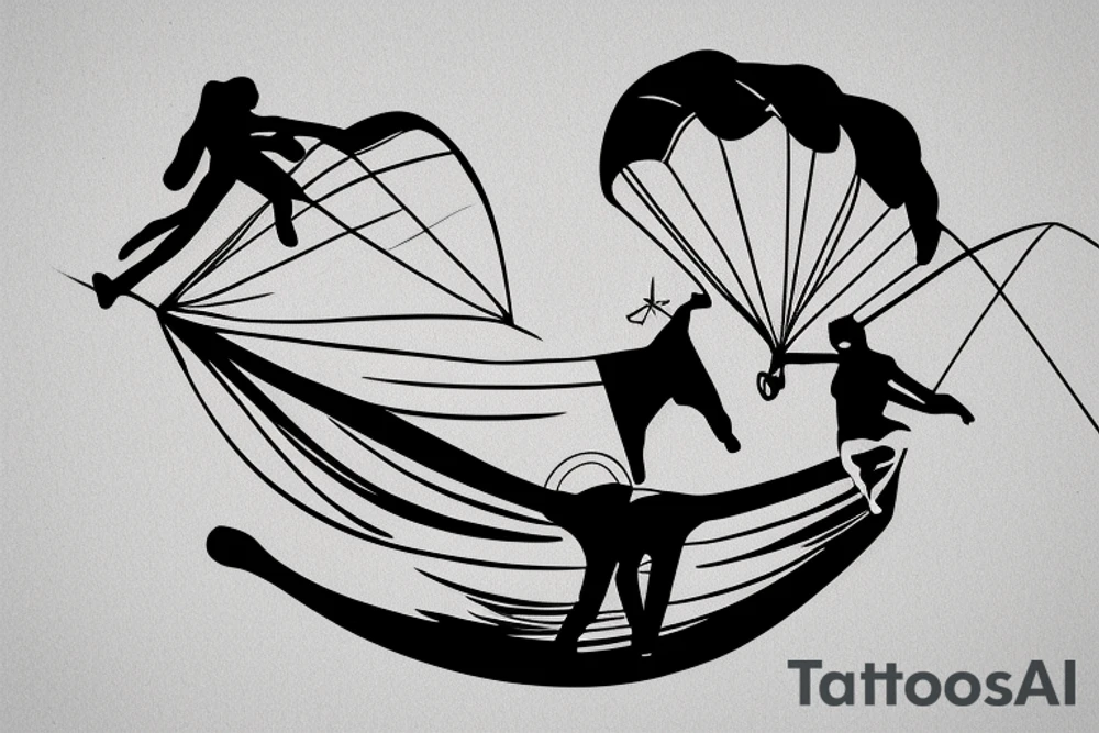 person falling upside down with a parachute tattoo idea person falling upside down with a parachute tattoo idea