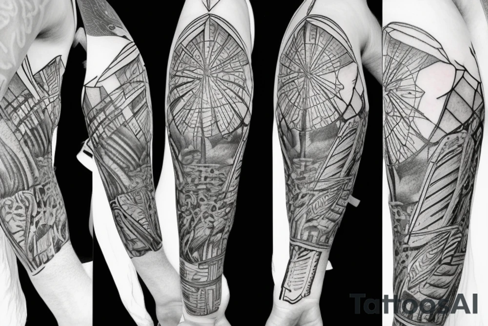 person falling with a parachute tattoo idea