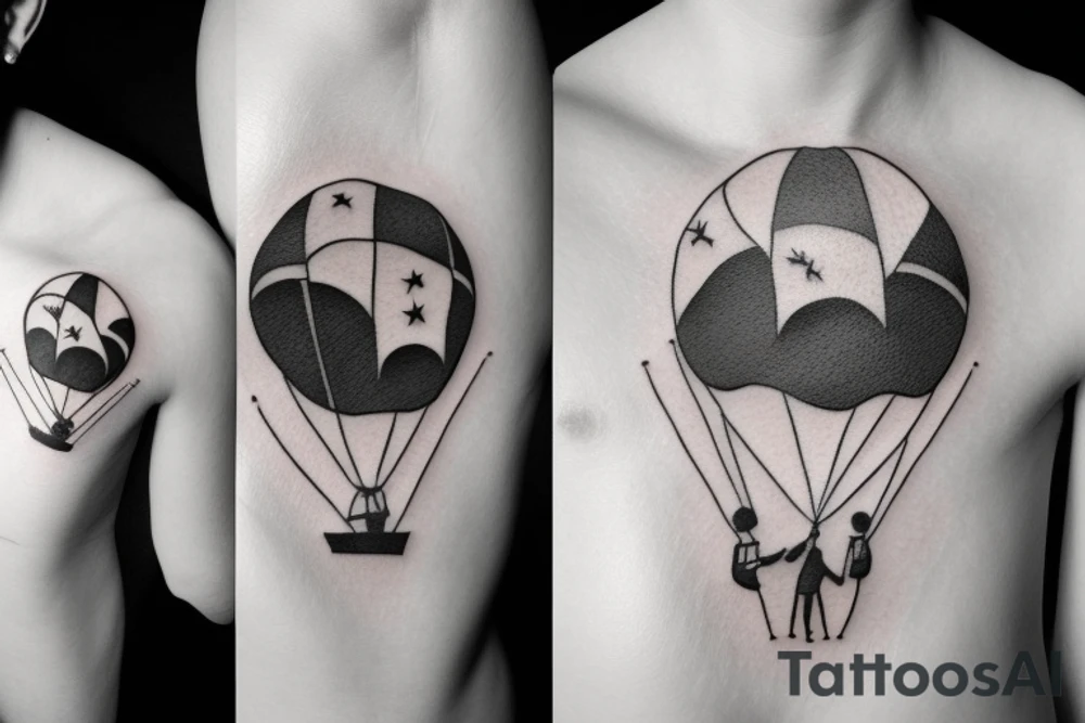 person falling with a parachute tattoo idea