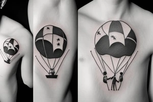 person falling with a parachute tattoo idea