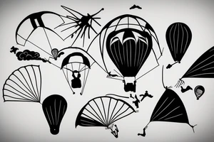 person falling with a parachute tattoo idea