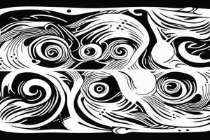 Yin yang with waves tattoo idea