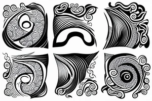Yin yang with waves tattoo idea