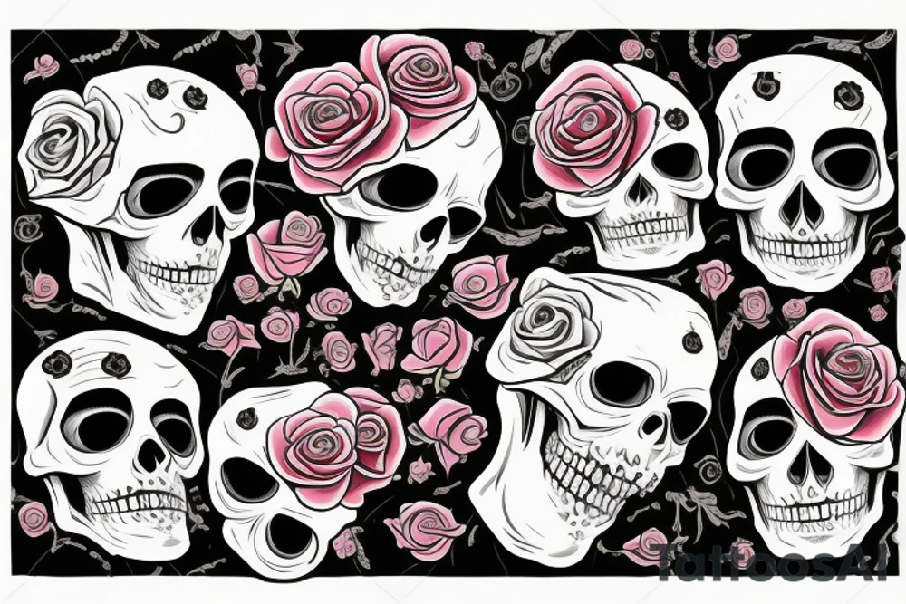 Skull with rose in eye tattoo idea