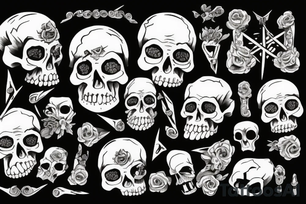 A pile od skulls tattoo idea