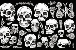 A pile od skulls tattoo idea