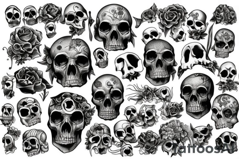 A pile od skulls tattoo idea