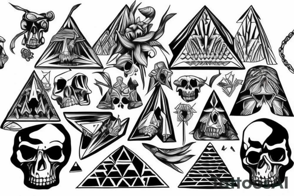 A pyramid od skulls tattoo idea