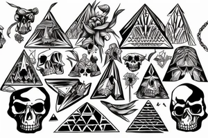A pyramid od skulls tattoo idea
