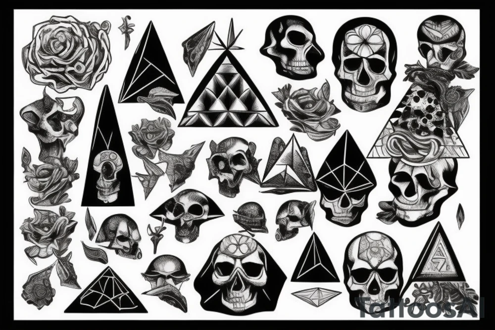 A pyramid od skulls tattoo idea