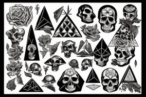 A pyramid od skulls tattoo idea