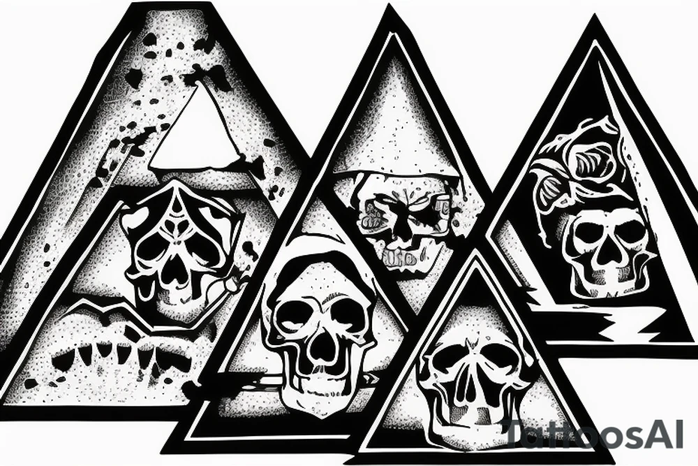 A pyramid od skulls tattoo idea