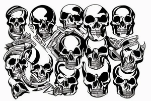 A pyramid od skulls tattoo idea