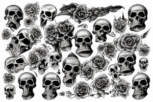 A pile of skulls tattoo idea