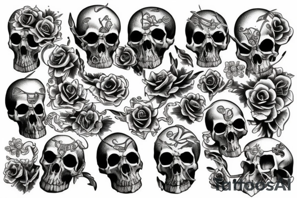 A pile of skulls tattoo idea