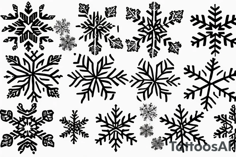Dynamic Snowflake tattoo idea