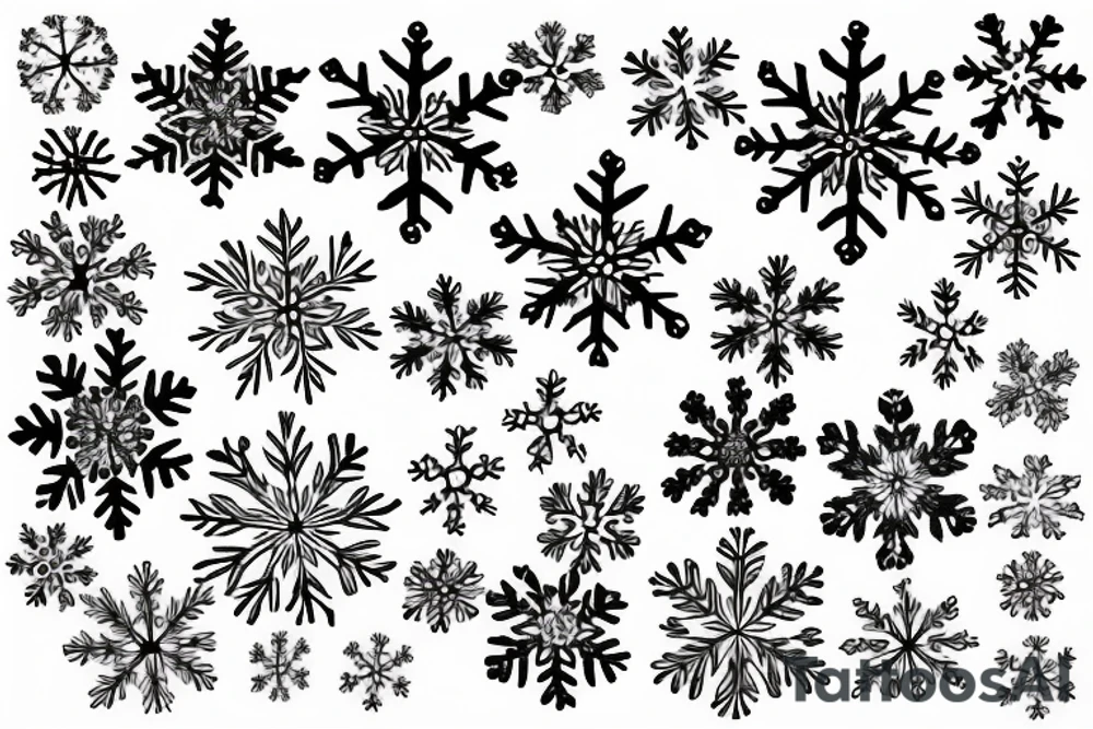 Dynamic Snowflake tattoo idea