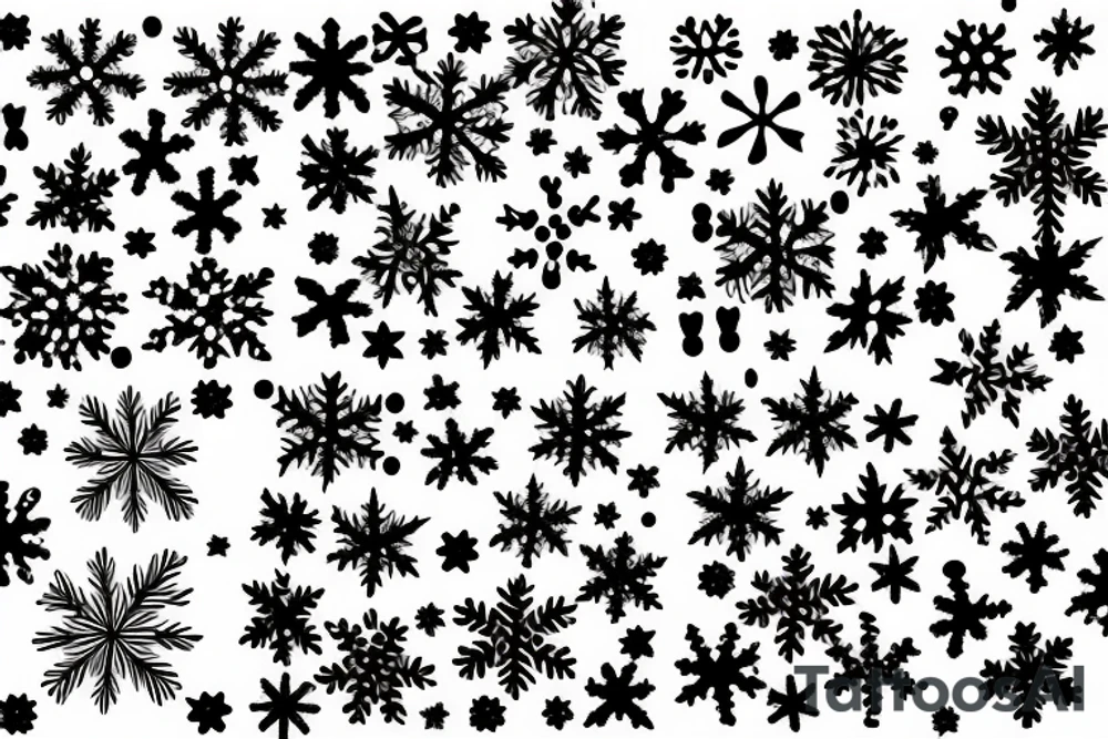 Sketchy Snowflake with sparkling tattoo idea
