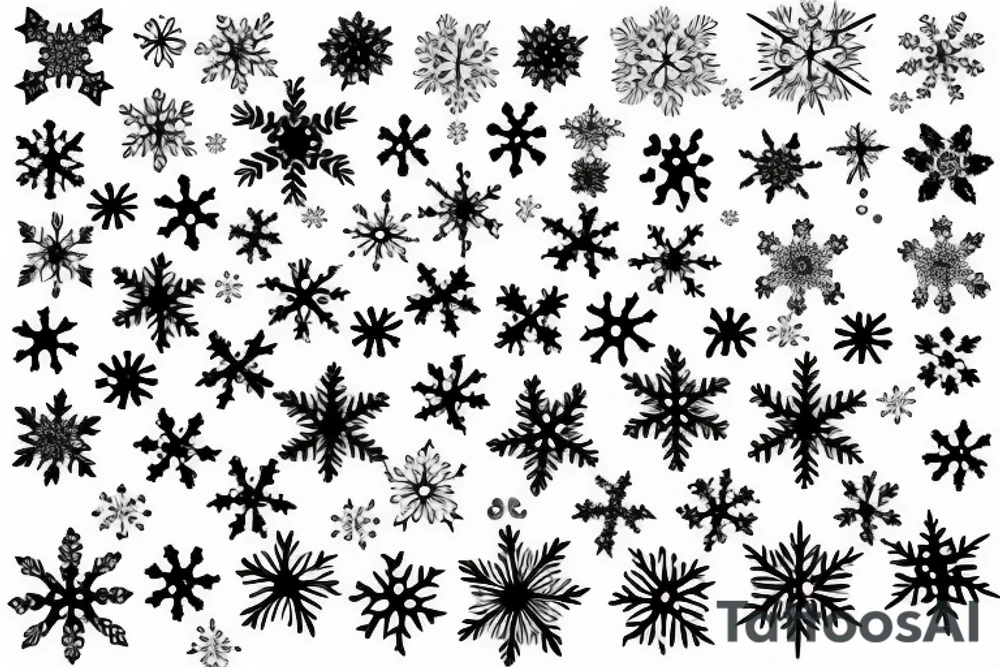 Sketchy Snowflake with sparkling tattoo idea