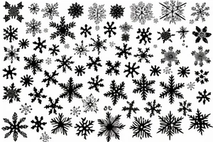 Sketchy Snowflake with sparkling tattoo idea
