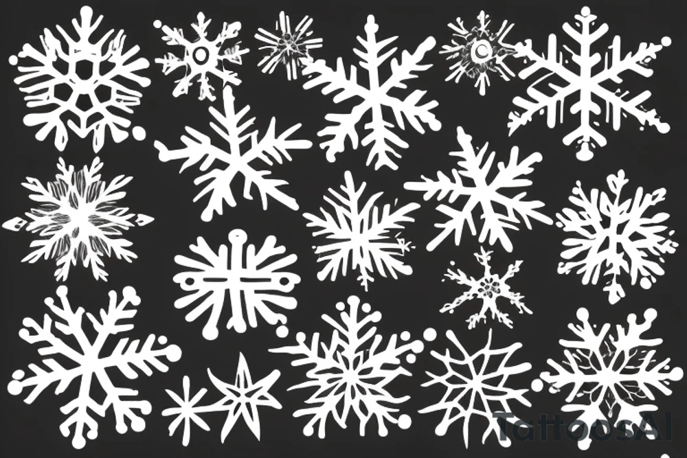 Sketchy Snowflake with sparkling tattoo idea
