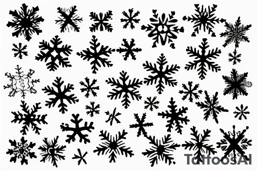 Sketchy Snowflake with sparkling tattoo idea