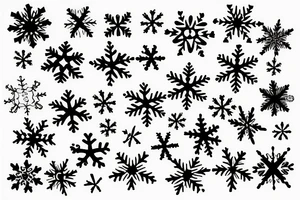 Sketchy Snowflake with sparkling tattoo idea
