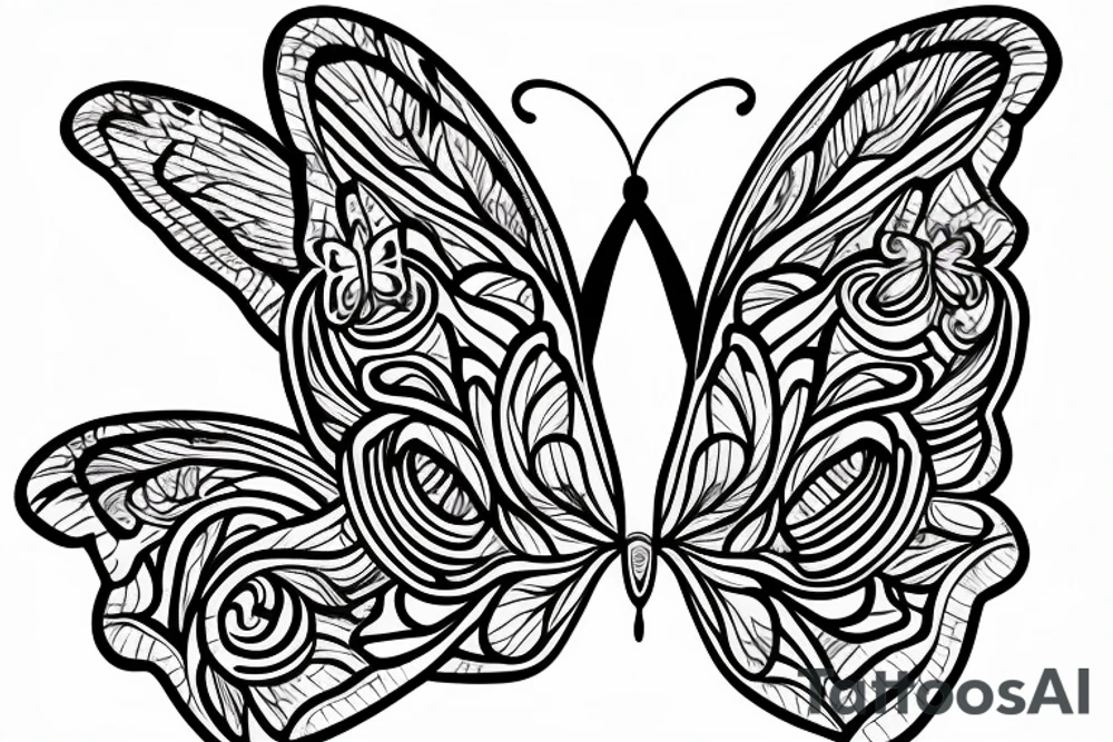 Butterfly with two M in the wings tattoo idea
