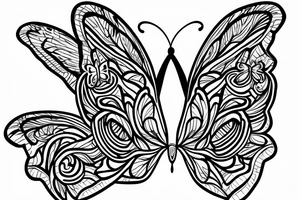 Butterfly with two M in the wings tattoo idea