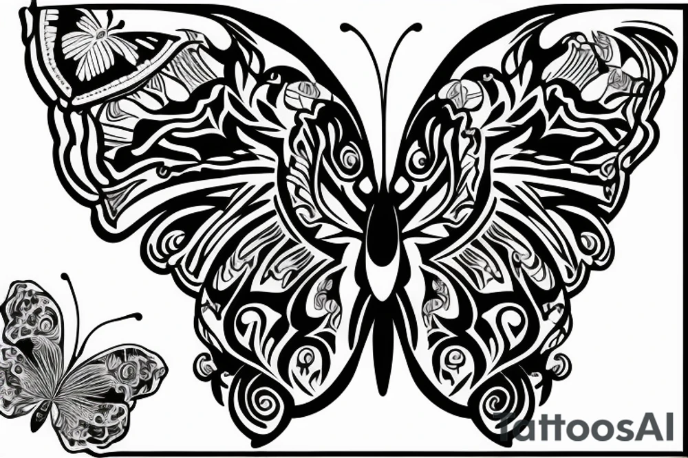 Butterfly with two M in the wings tattoo idea