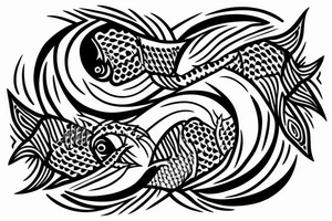 fish kanagawa ying yang couple tattoo idea