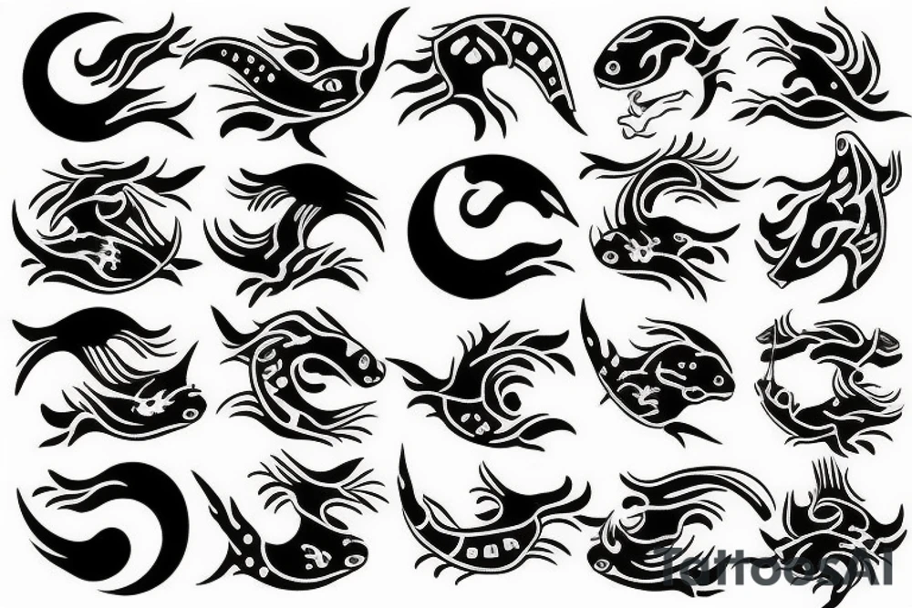 fish kanagawa ying yang tattoo idea