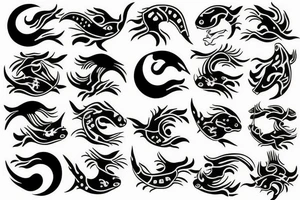 fish kanagawa ying yang tattoo idea