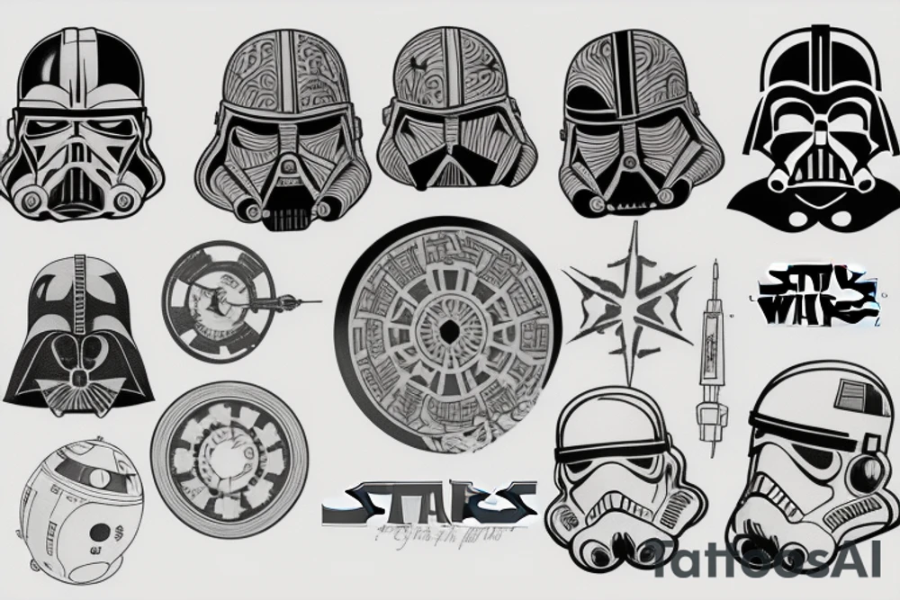 Tattoo Sleeve that incorporates Star Wars and Futurama tattoo idea
