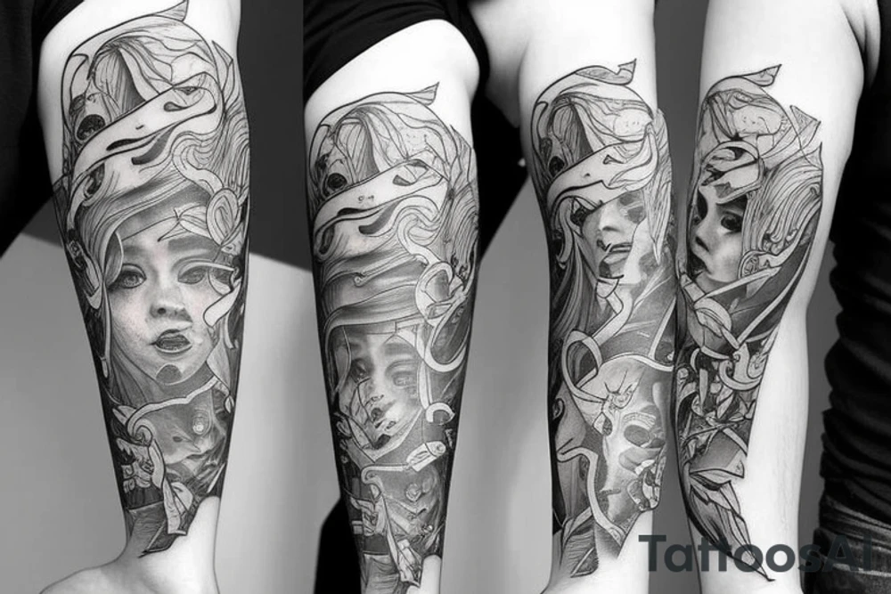 Dual of fates tattoo sleeve tattoo idea