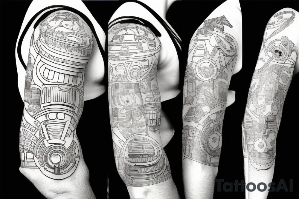 Futurama tattoo sleeve tattoo idea