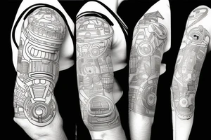 Futurama tattoo sleeve tattoo idea